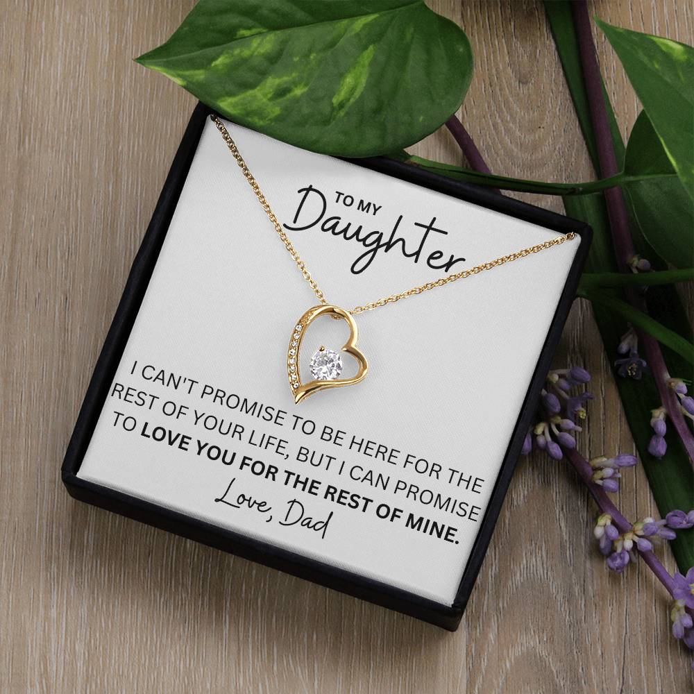 To My Daughter - A Promise To Love You - Forever Love Heart Necklace