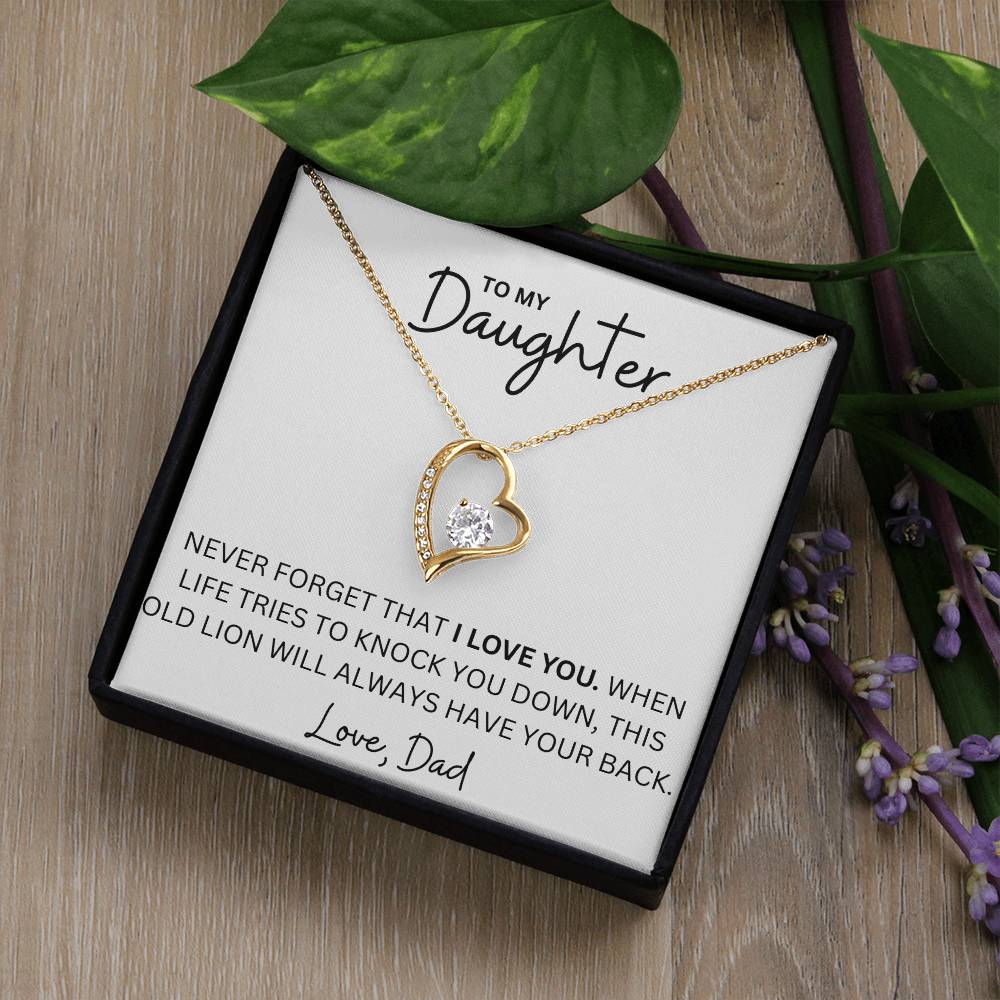 To My Daughter - I Have Your Back - Forever Love Heart Necklace