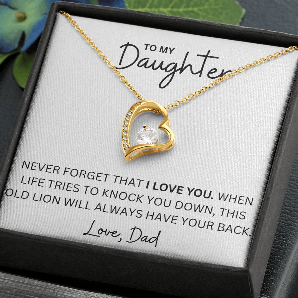 To My Daughter - I Have Your Back - Forever Love Heart Necklace