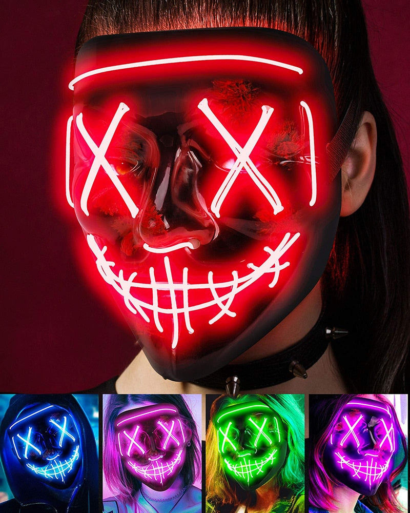 Wireless Halloween Neon L.E.D. Purge Mask