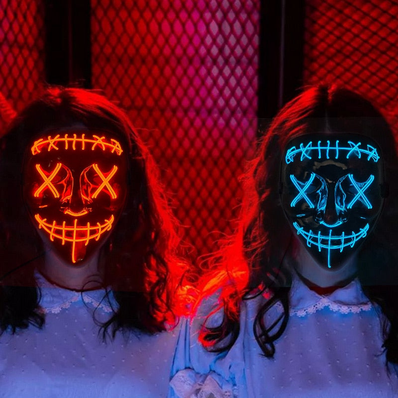 Wireless Halloween Neon L.E.D. Purge Mask