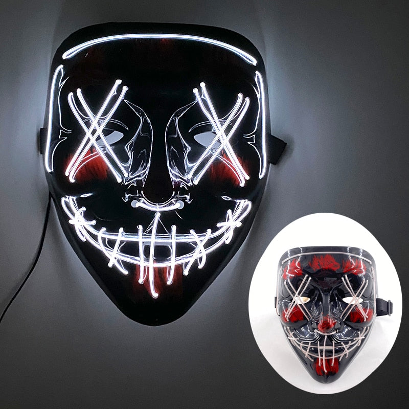 Wireless Halloween Neon L.E.D. Purge Mask