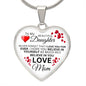 To My Daughter From Mom - I Love You Forever - Luxury Heart Necklace