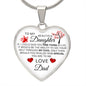 To My Daughter From Dad - One Thing In Life - Valentine's Luxury Heart Necklace