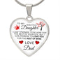 To My Daughter From Dad - Promise To Love You - Valentine's Luxury Heart Necklace
