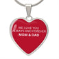 To My Daughter From Mom & Dad - Love Always And Forever - Valentine's Luxury Heart Necklace