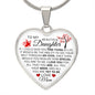 To My Daughter From Mom - See Through My Eyes - Valentine's Luxury Heart Necklace