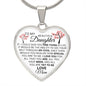 To My Daughter From Mom - See All You Are Yet To Be In My Eyes - Valentine's Luxury Heart Necklace