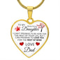 To My Daughter From Dad - Promise To Love You - Valentine's Luxury Heart Necklace