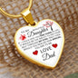 To My Daughter From Dad - One Thing In Life - Valentine's Luxury Heart Necklace