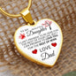 To My Daughter From Dad - Promise To Love You - Valentine's Luxury Heart Necklace