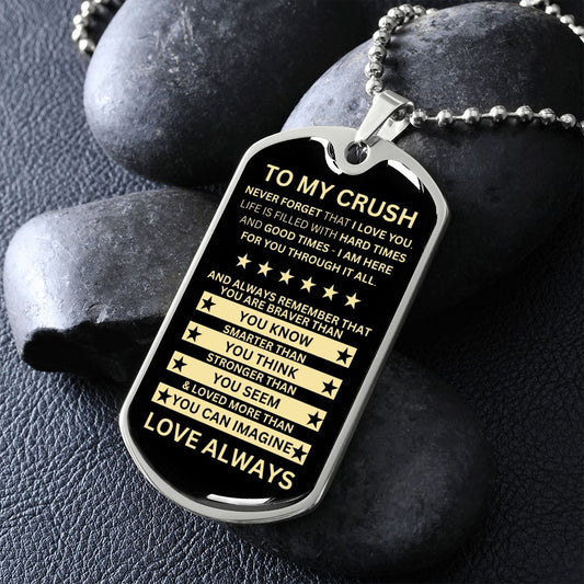 Gift For Crush From Loved One (Dog Tag) Blk Never Forget