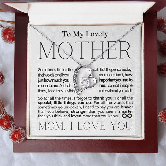 To My Lovely Mother - Stronger Than You Seem - Mother's Day Forever Love Necklace