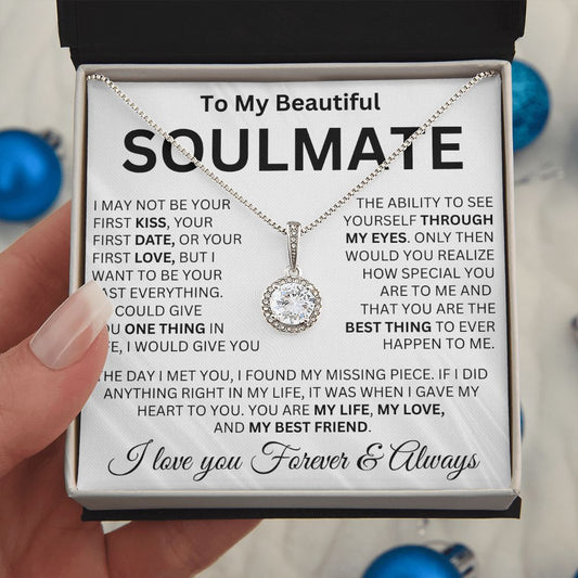 To My Soulmate - Last Kiss - Valentine's Eternal Hope Necklace