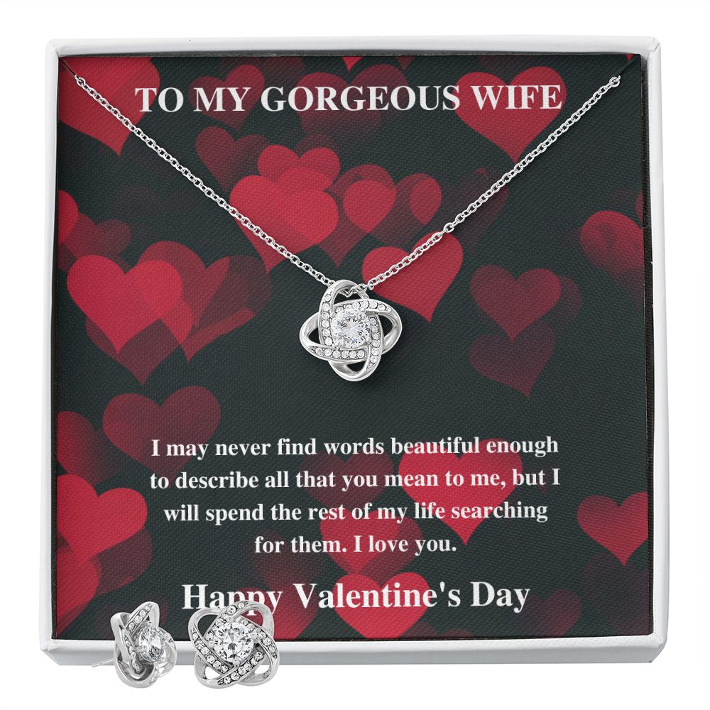 To My Gorgeous Wife - Valentine's Love Knot Necklace