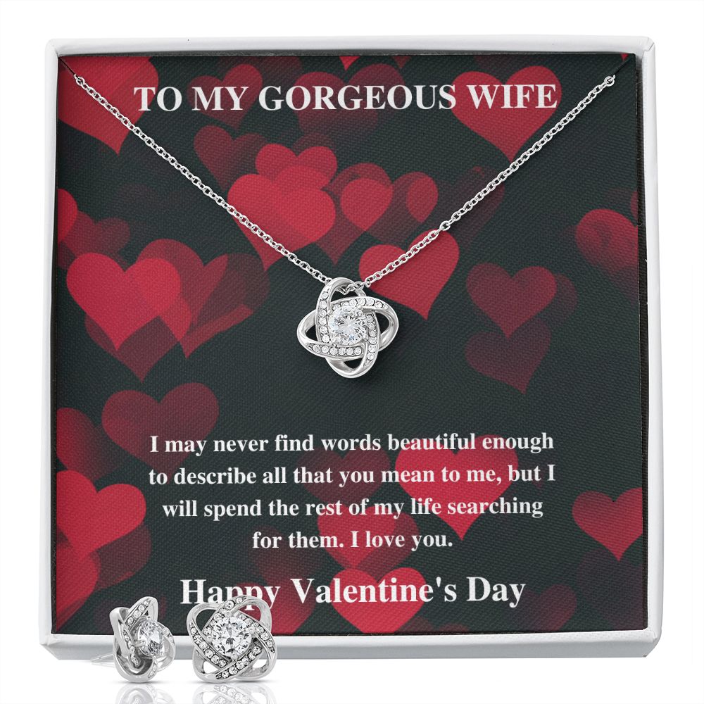 To My Gorgeous Wife - Valentine's Love Knot Necklace