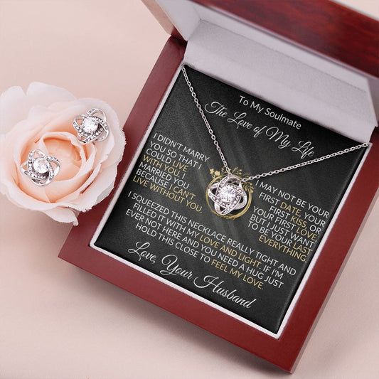 To My Soulmate - Can't Live Without You - Valentine's Love Knot Necklace
