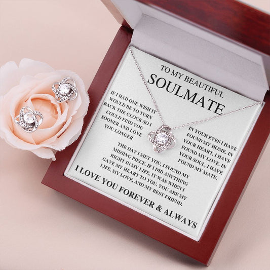 To My Beautiful Soulmate - I Found My Love - Valentine's Day Love Knot Necklace