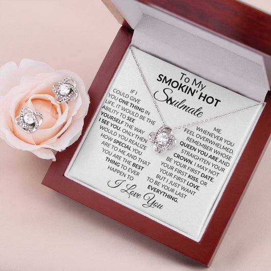 To My Soulmate - Heart Message - Valentine's Love Knot Necklace