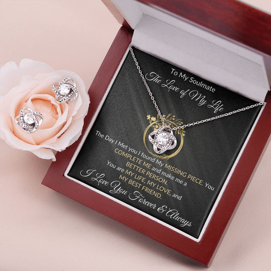 To My Soulmate - You Complete Me - Valentine's Love Knot Necklace