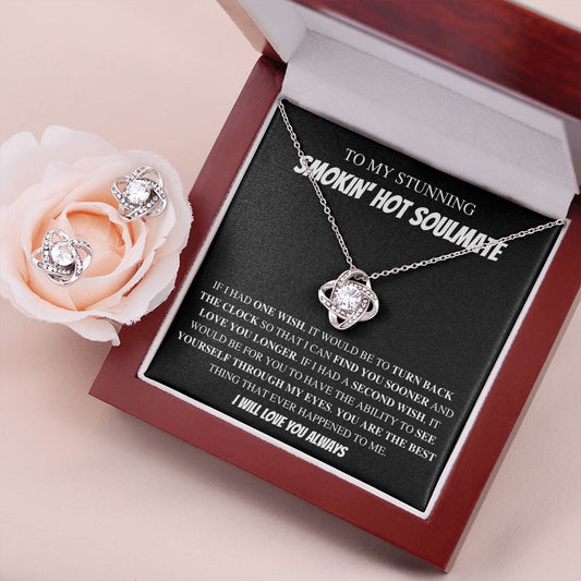 To My Stunning Soulmate In Blk - Valentine's Love Knot Necklace
