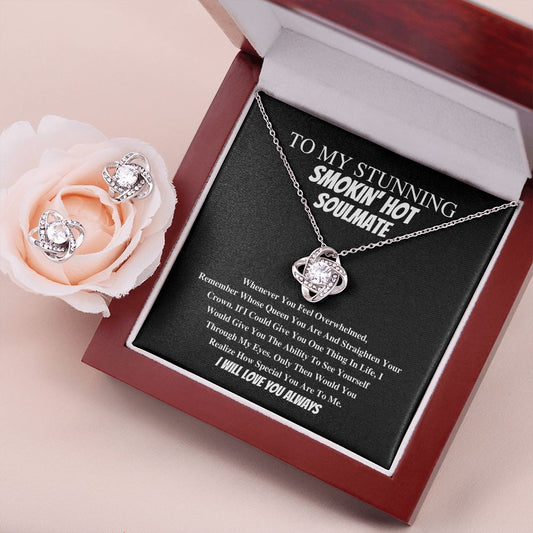 To My Stunnin' Smokin' Hot Soulmate In Blk - Valentine's Love Knot Necklace