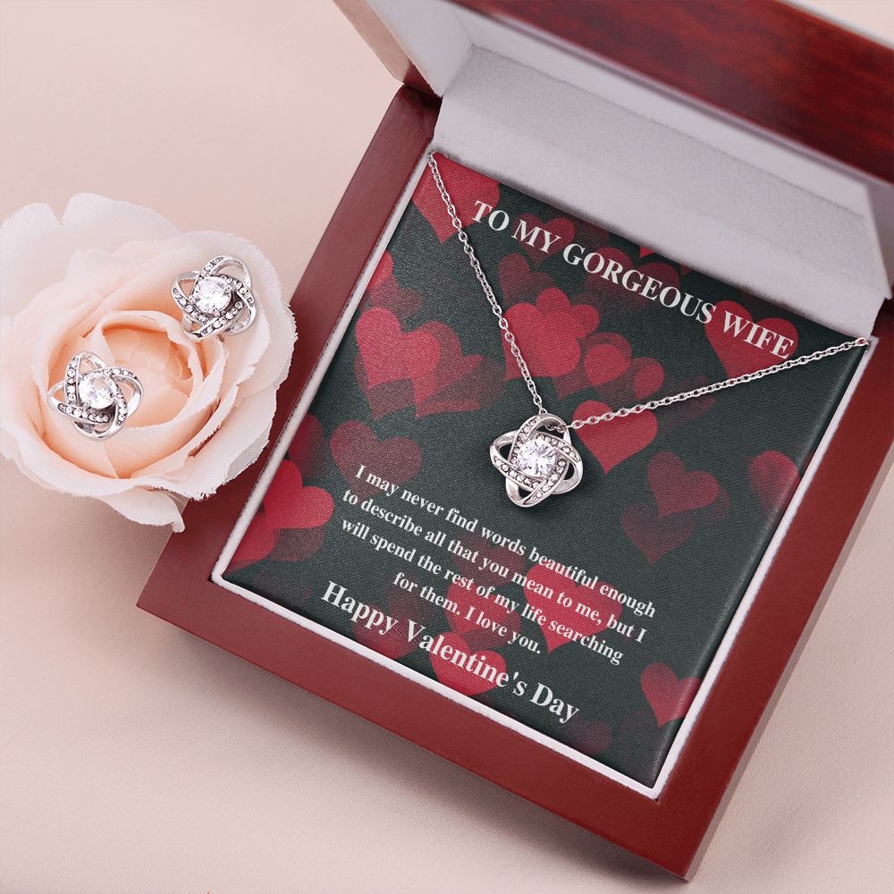 To My Gorgeous Wife - Valentine's Love Knot Necklace