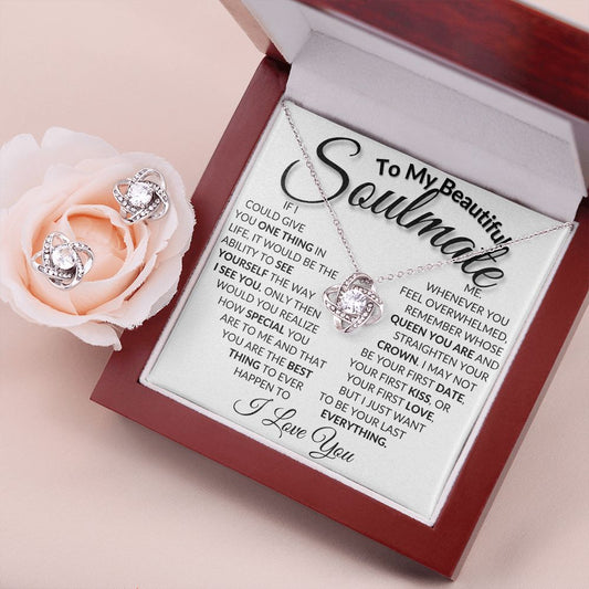 To My Beautiful Soulmate - One Wish - Valentine's Love Knot Necklace