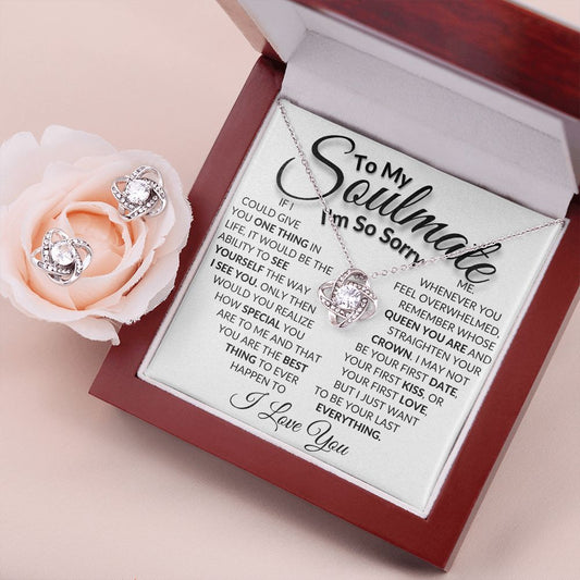 To My Soulmate - I'm So Sorry - Valentine's Love Knot Necklace