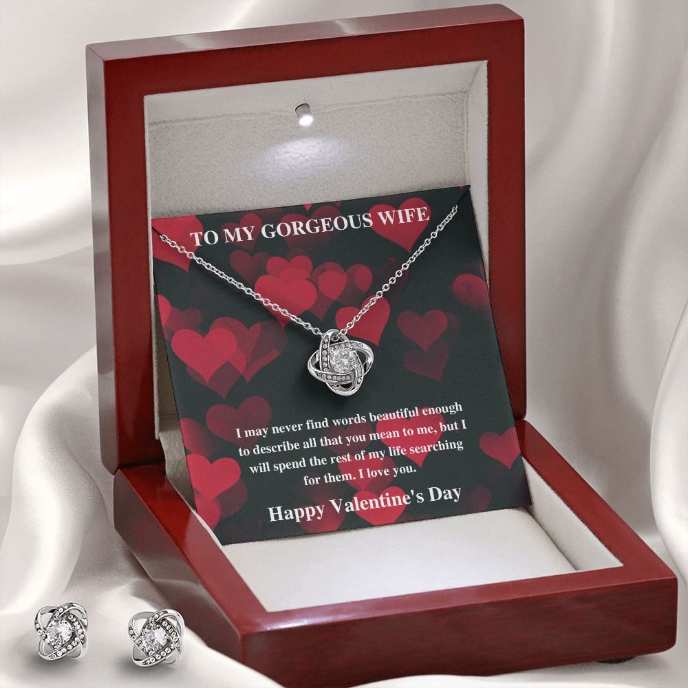 To My Gorgeous Wife - Valentine's Love Knot Necklace