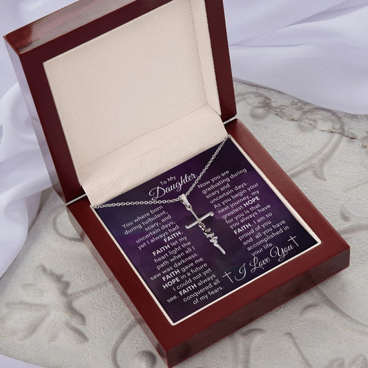 To My Daughter - Faith - Graduation Faith Cross Necklace
