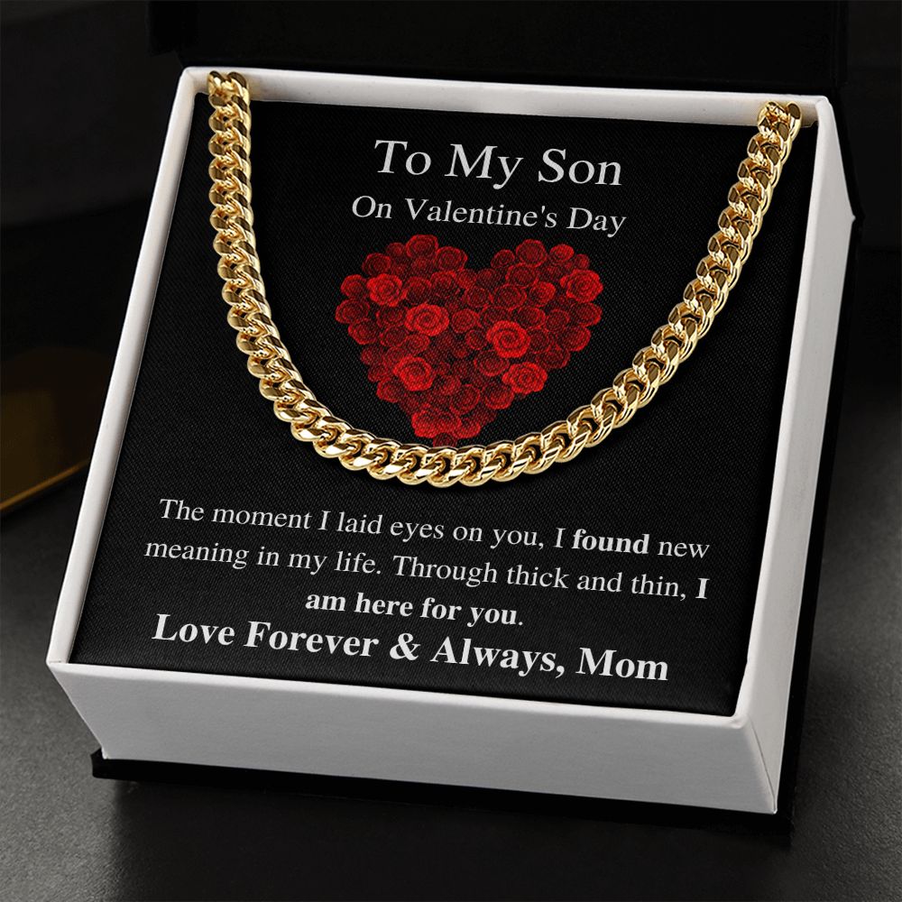 To My Son From Mom - Valentine's Cuban Link Chain