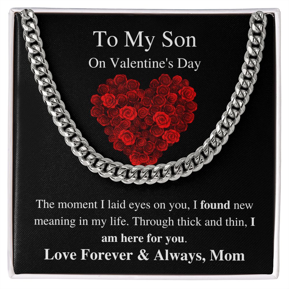 To My Son From Mom - Valentine's Cuban Link Chain