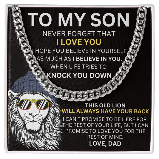 To My Son - Promise To Love You - Valentine's Cuban Link Necklace