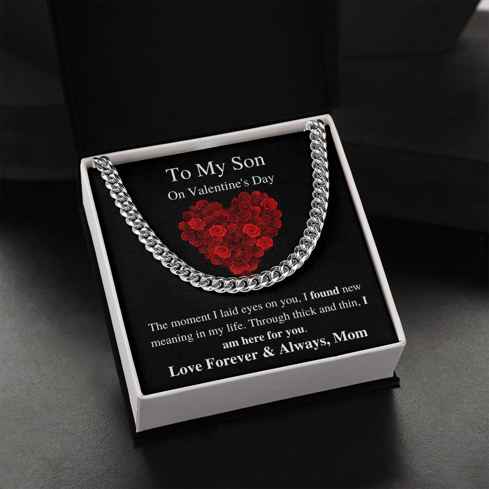 To My Son From Mom - Valentine's Cuban Link Chain