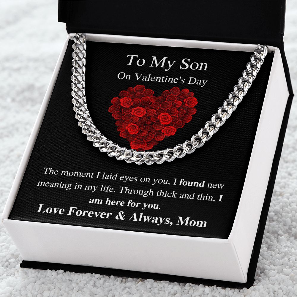 To My Son From Mom - Valentine's Cuban Link Chain