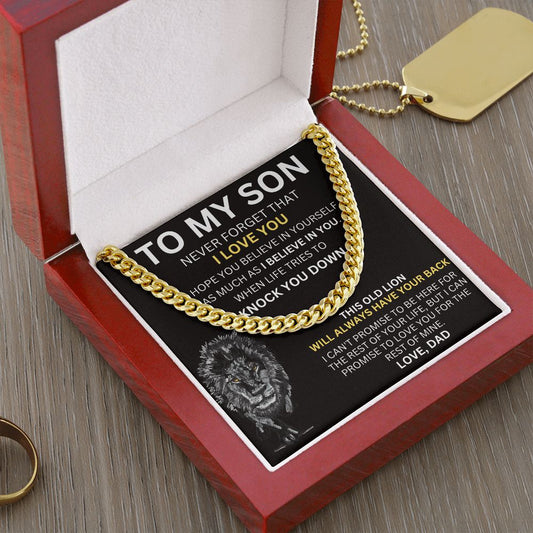 To My Son - I Believe In You - Cuban Link Necklace