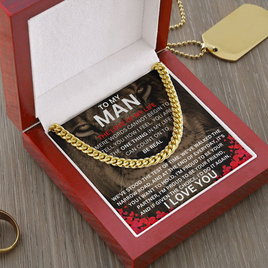 To My Man - Love Of My Life - Valentine's Cuban Link Necklace