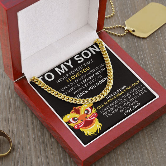 To My Son - I Believe In You - Cuban Link Necklace