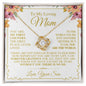 To My Mom - You Are The World - Love Knot Necklace