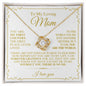 To My Mom - You Are The World - Love Knot Necklace