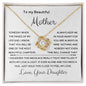To My Beautiful Mother - Feel My Love - Mother's Day Love Knot Necklace