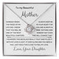 To My Beautiful Mother - Feel My Love - Mother's Day Love Knot Necklace