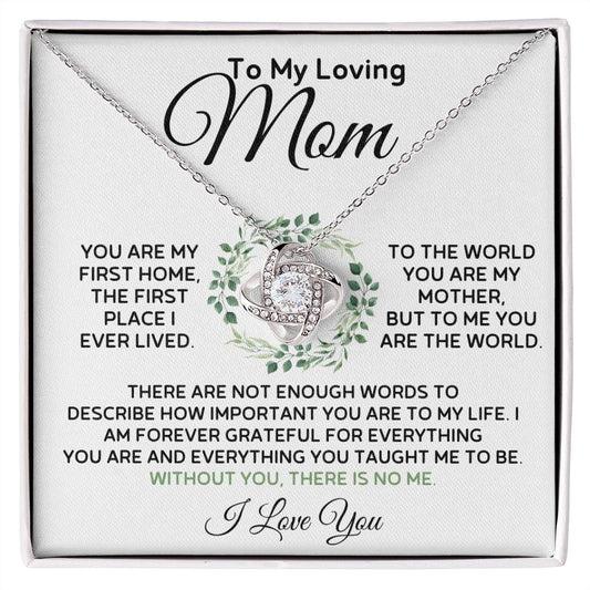 To My Loving Mom - First Home - Love Knot Necklace