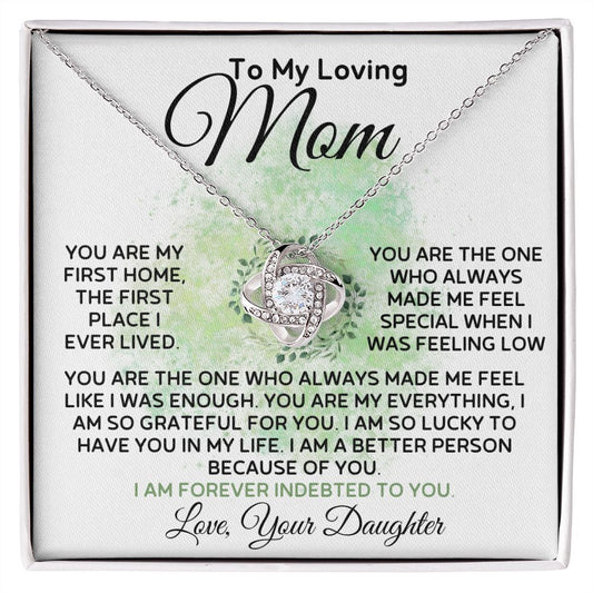 To My Loving Mom From Daughter - I Feel Special - Love Knot Necklace
