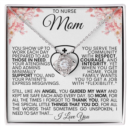 To Nurse Mom - My Angel - Mother's Day Love Knot Necklace