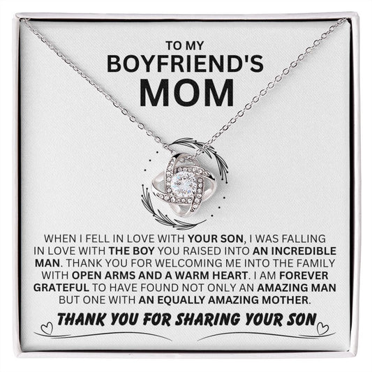 To My Boyfriend's Mom - Amazing Man - Love Knot Necklace