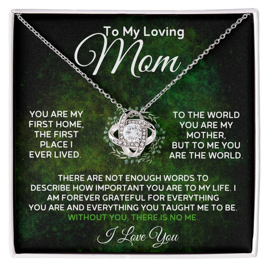 To My Loving Mom - First Home - Love Knot Necklace