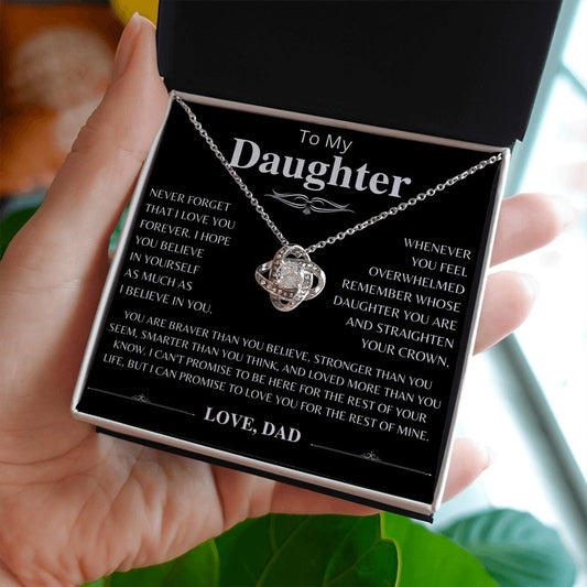 To My Daughter - Straighten Your Crown - Love Knot Necklace