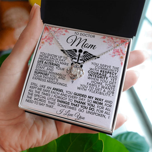 To Doctor Mom - My Angel - Mother's Day Love Knot Necklace